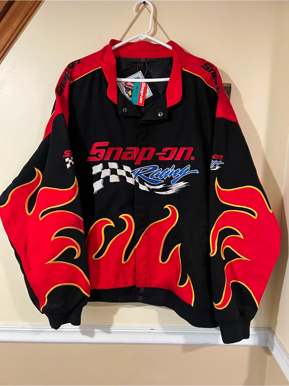 NWT Vintage Snap On Swingster Flames NASCAR Racing Jacket Men’s Size XXL
